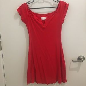 Red fitted dress
